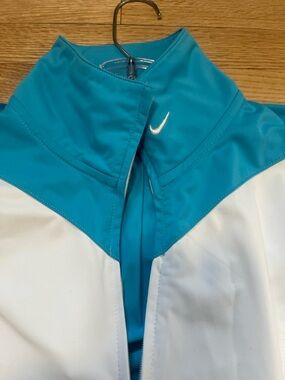 Nike Women's White and Teal Athletic Jacket